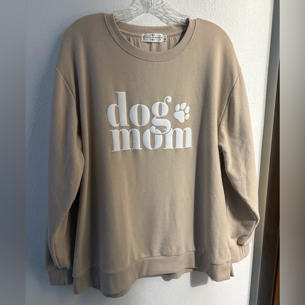 State of Mind Beige Dog Mom Sweatshirt
